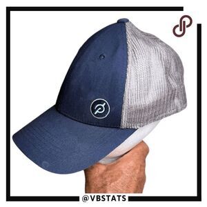Peloton Captiv8 Mens Adjustable Mesh Back Trucker Hat Cap Blue Gray One Size